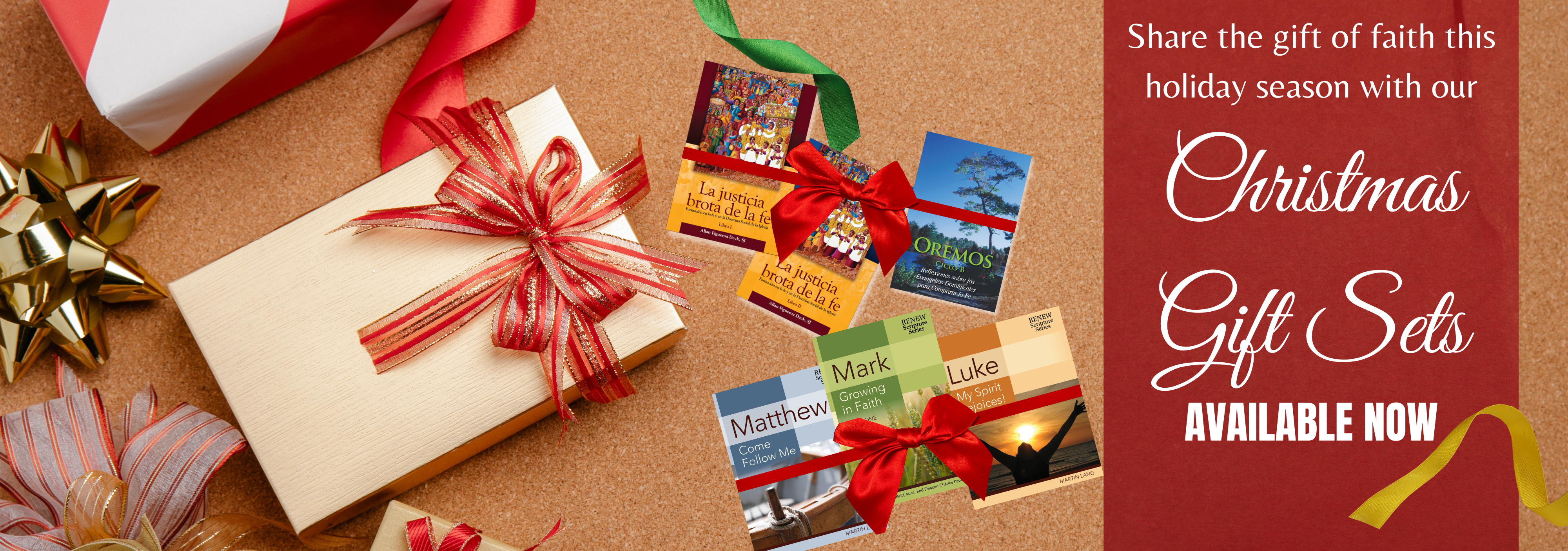 Red and Brown Holiday Gift Shop Promotion Facebook Cover (800 x 250 px) (4000 x 1407 px)